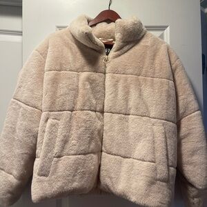Zara Cozy Cream Puffer Jacket